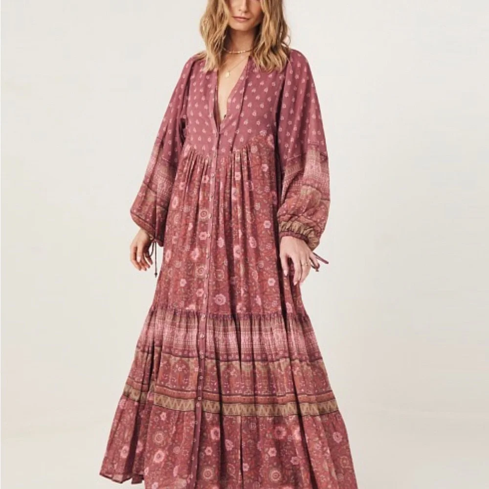 NWT Spell & The Gypsy Utopia Gown Berry XS - Picture 4 of 6
